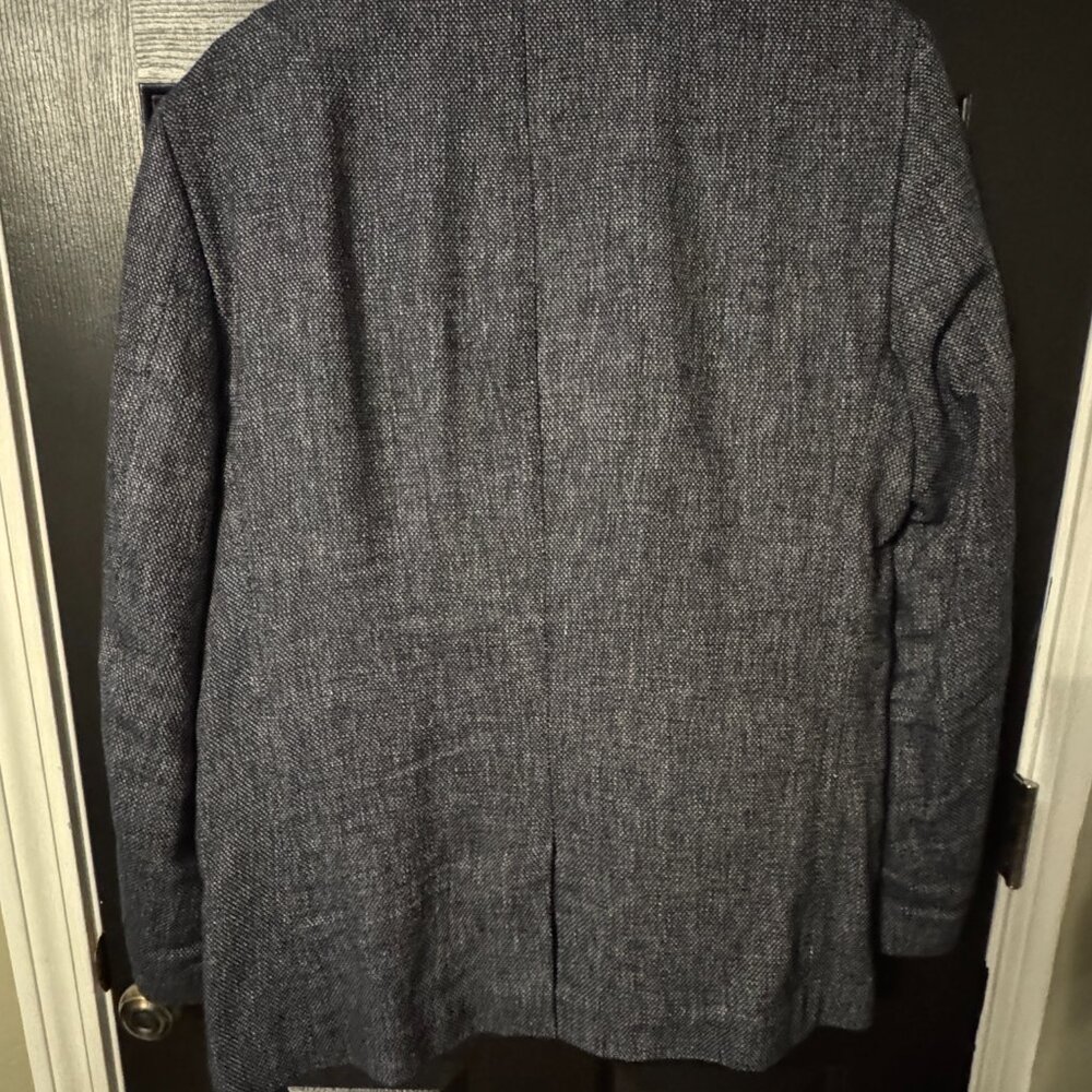 Mens Ben Sherman Suit Jacket Blazer Dark Gray Blue/Red Interior - Picture 4 of 5